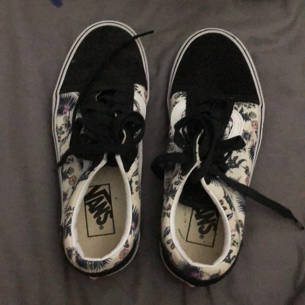 Black Floral Vans